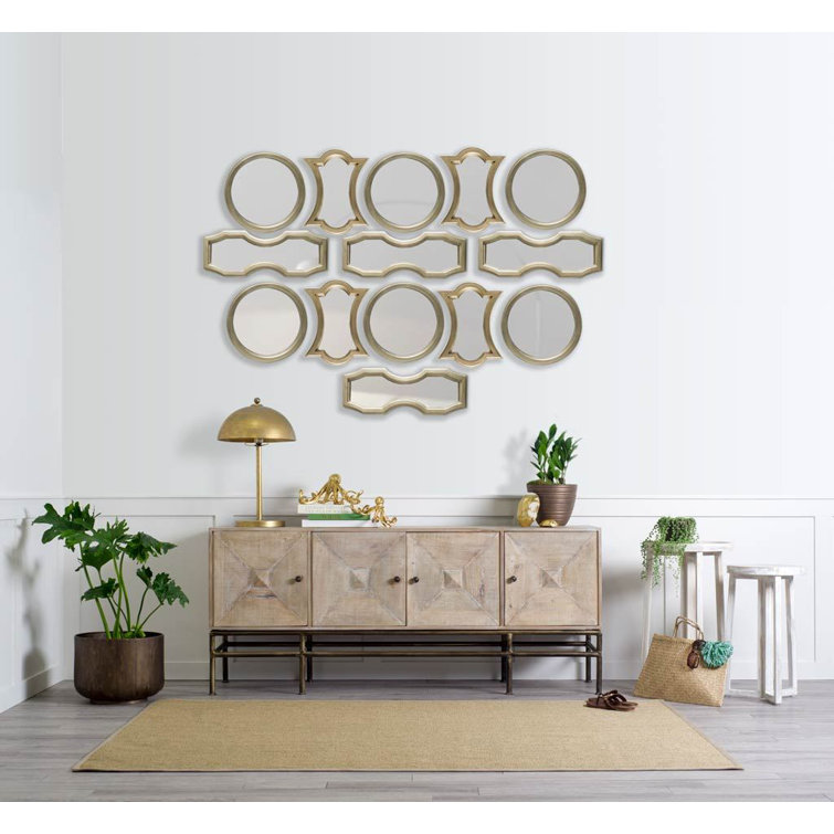 House of Hampton® Asymmetrical Wood Wall Mirror & Reviews Wayfair